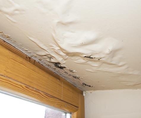 Water damage ceiling leakage