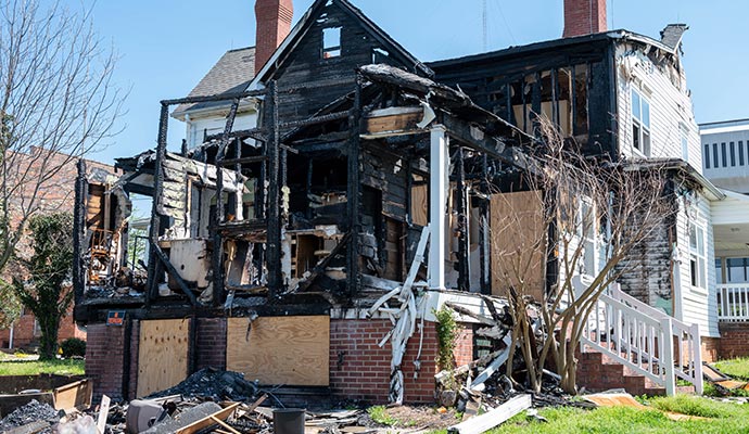 Fire damaged property