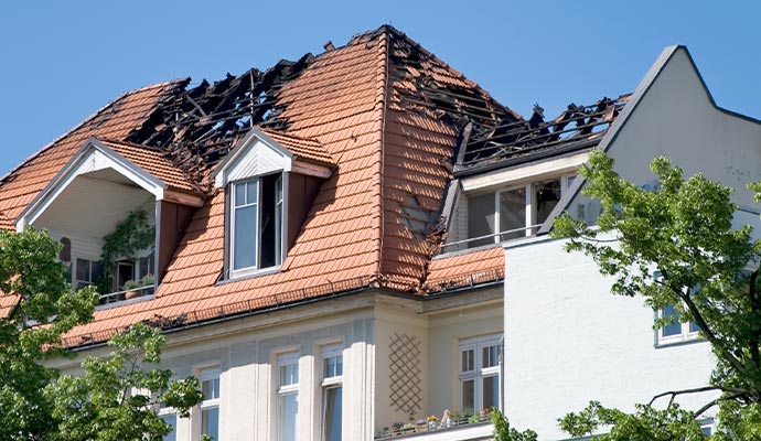 Residential fire damaged property