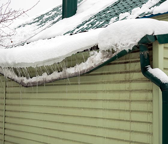 Snow damaged property