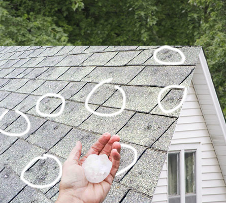 Hail Damaged Roofing