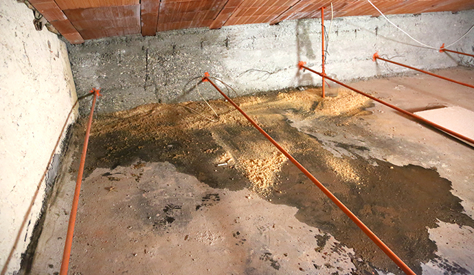 Water damaged attic