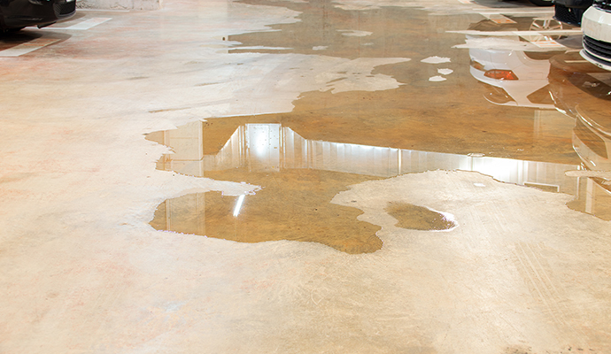 Water damaged garage